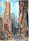 Original/Print of the Watercolor Painting 'NYC Times Square' on Quality Artistic Paper. Wall decor. Office Decor. Gift Idea. ACEO size available.