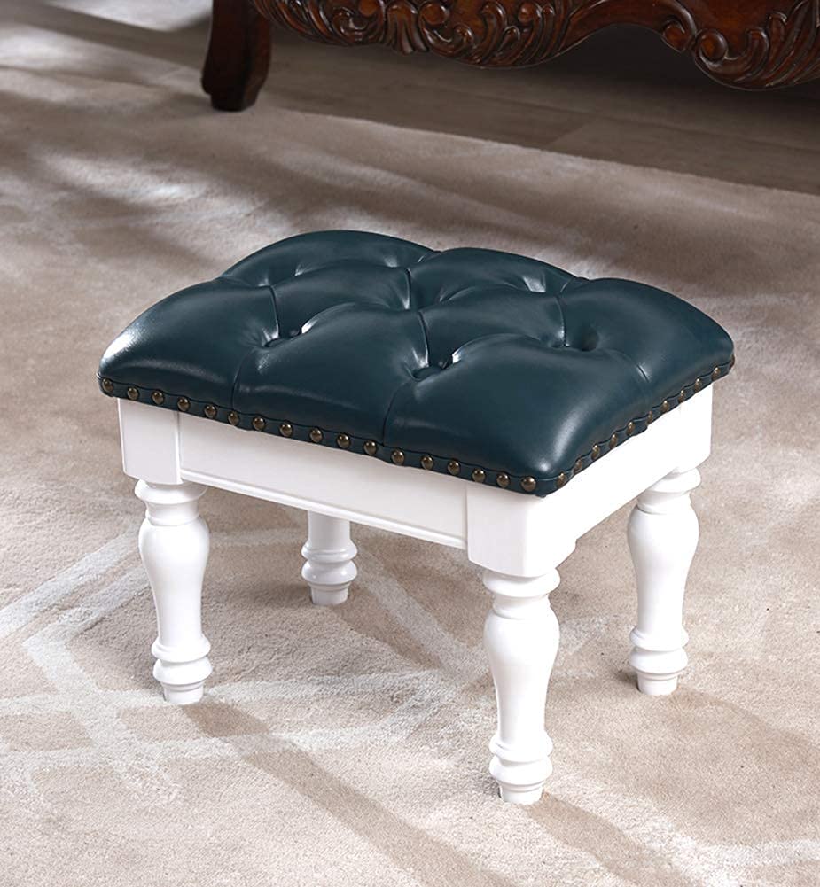 Poufs et repose-pieds en cuir bleu bao décoratif européen
