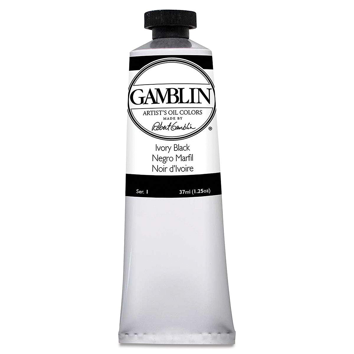 Gamblin G1360 Artists Grade Oil Color 37Ml Ivory Black