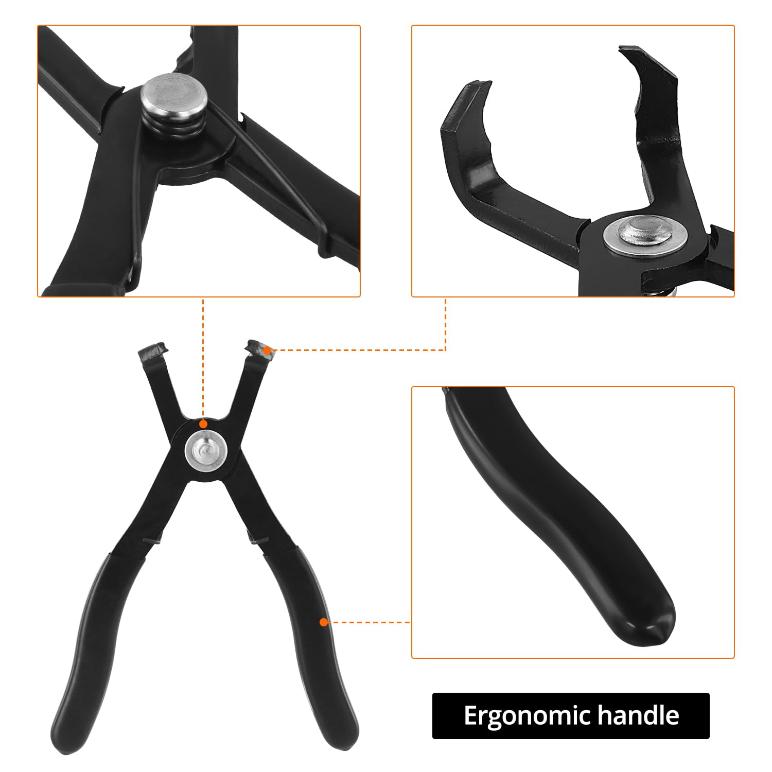 QWORK® 3 Pièces Pinces pour Conduites de Carburant, 9 Pouces Collier Durite Essence, Clip de Serrage pour Voiture