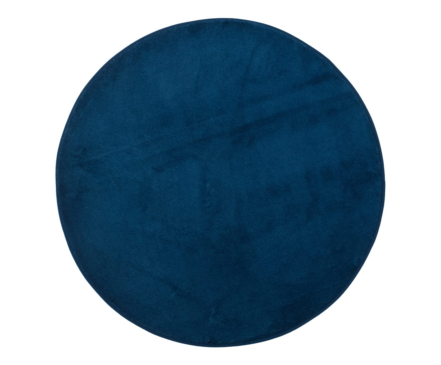 Gözze - Premium Rutschfester Runder Badezimmerteppich, RIO, 100% Microfaser, Ø 110 cm - Dunkelblau