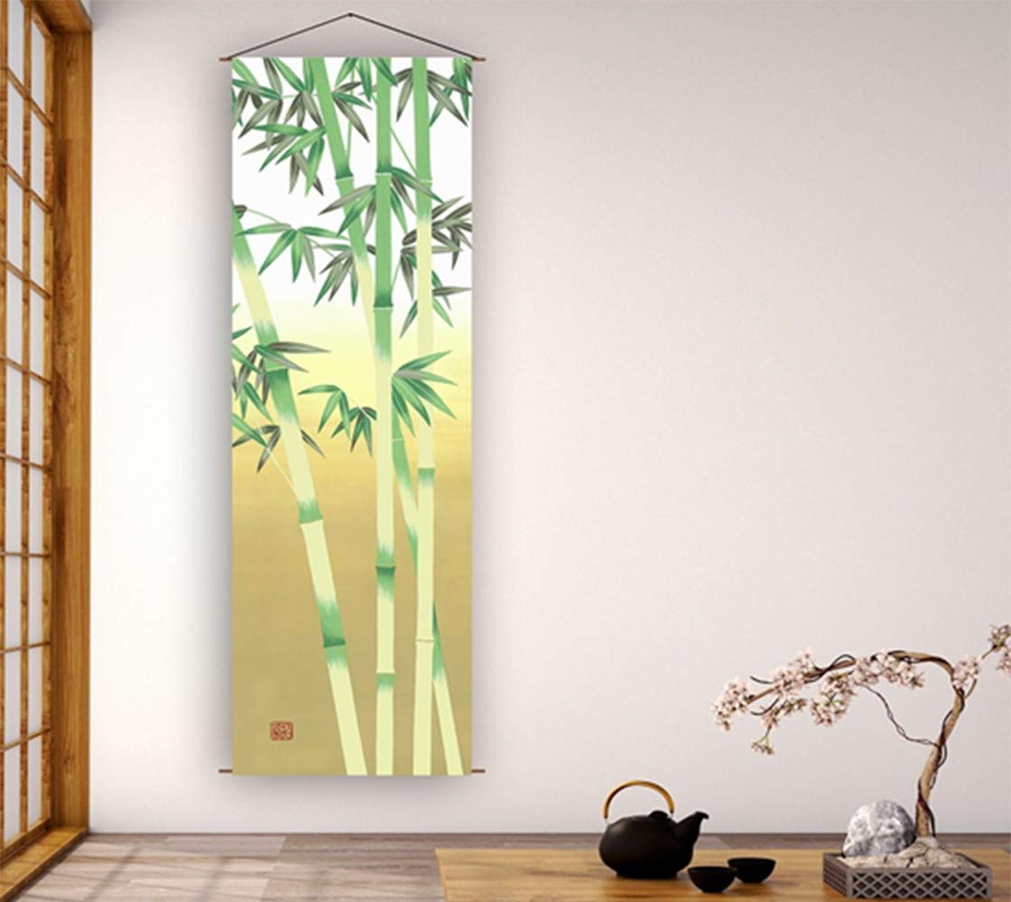 Bamboo Green Noren Wall Tapestry