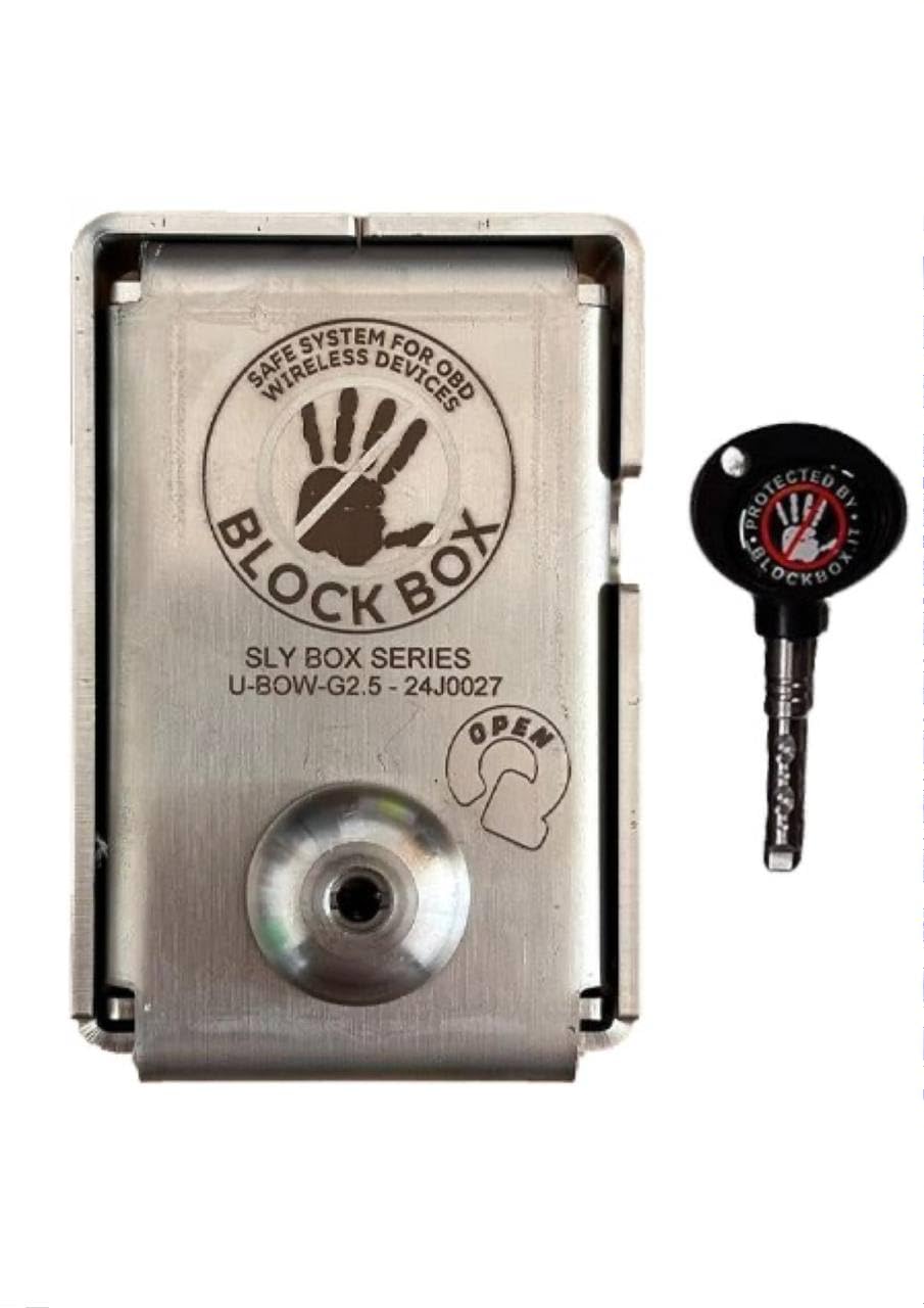 Block Box OBD Sly Series - Blindatura per Presa Dati OBD by BlockBox - Protezione diagnosi Auto - Acciaio Inox 304 - Chiave Netoma induplicabile Antifurto