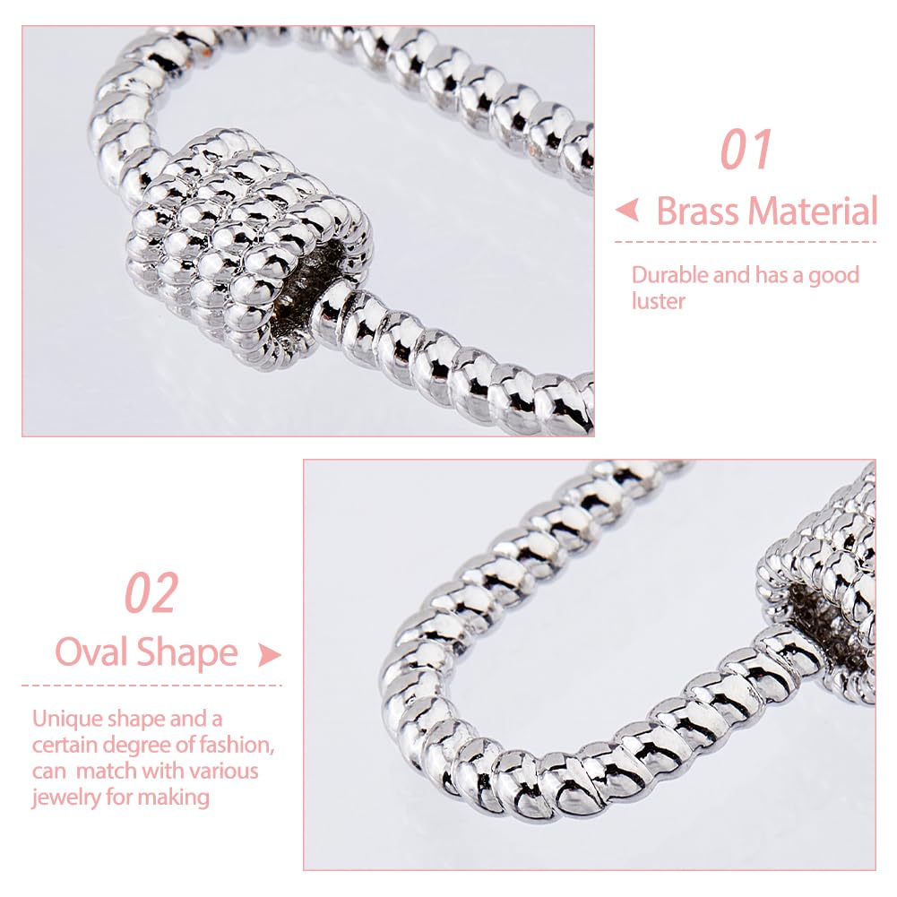 8 moschettoni a vite, forma ovale, chiusura in ottone, 2 colori, clip a moschettone, per portachiavi, collane, accessori per la creazione di gioielli