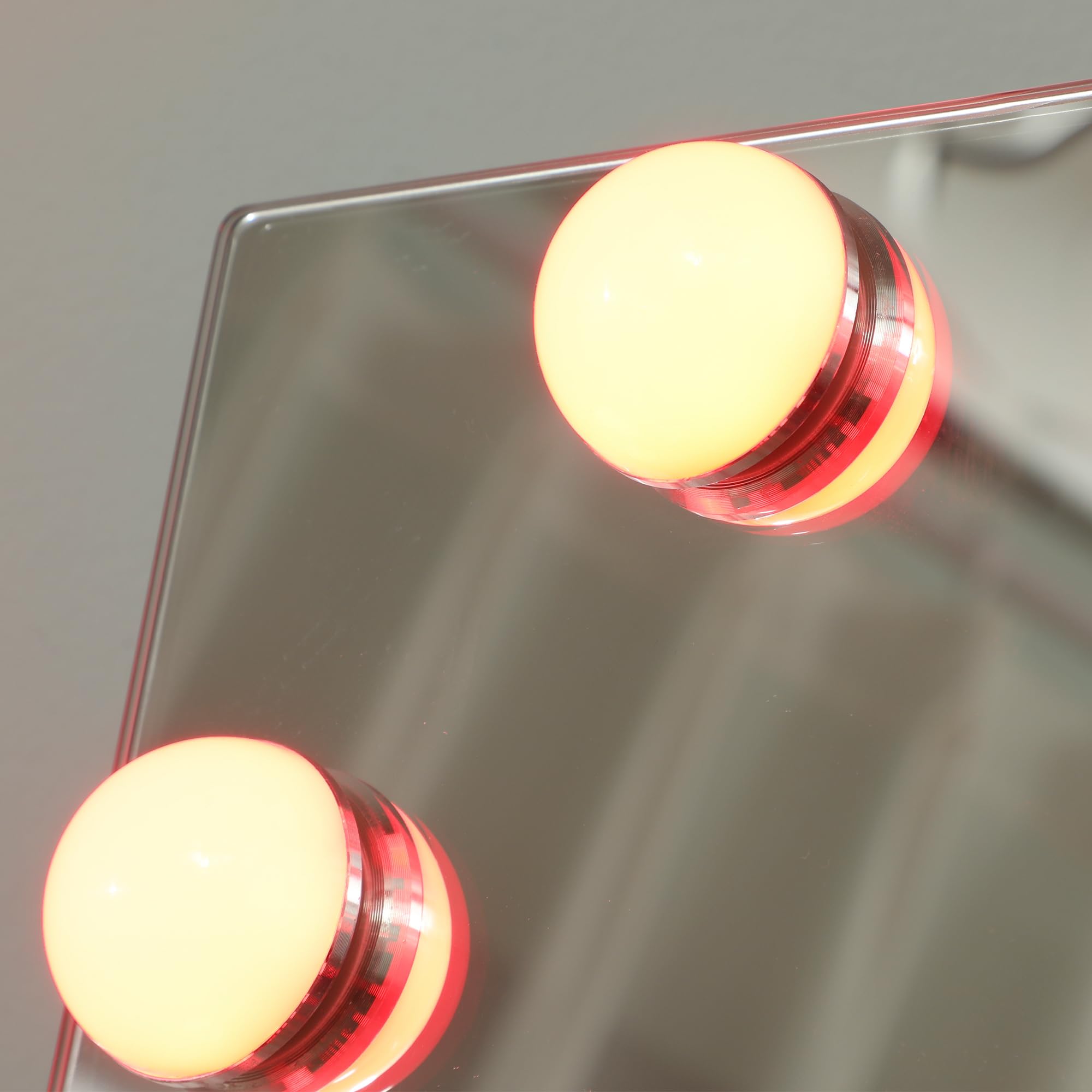 HOMCOM Ganzkörperspiegel 150 x 40 cm RGB-LED Standspiegel mit 21 Glühbirnen 7 Lichtfarbe Hollywood Wandspiegel mit Touch-Schalter, Memory-Funktion anlehnbar Spiegel für Schlafzimmer Wohnzimmer