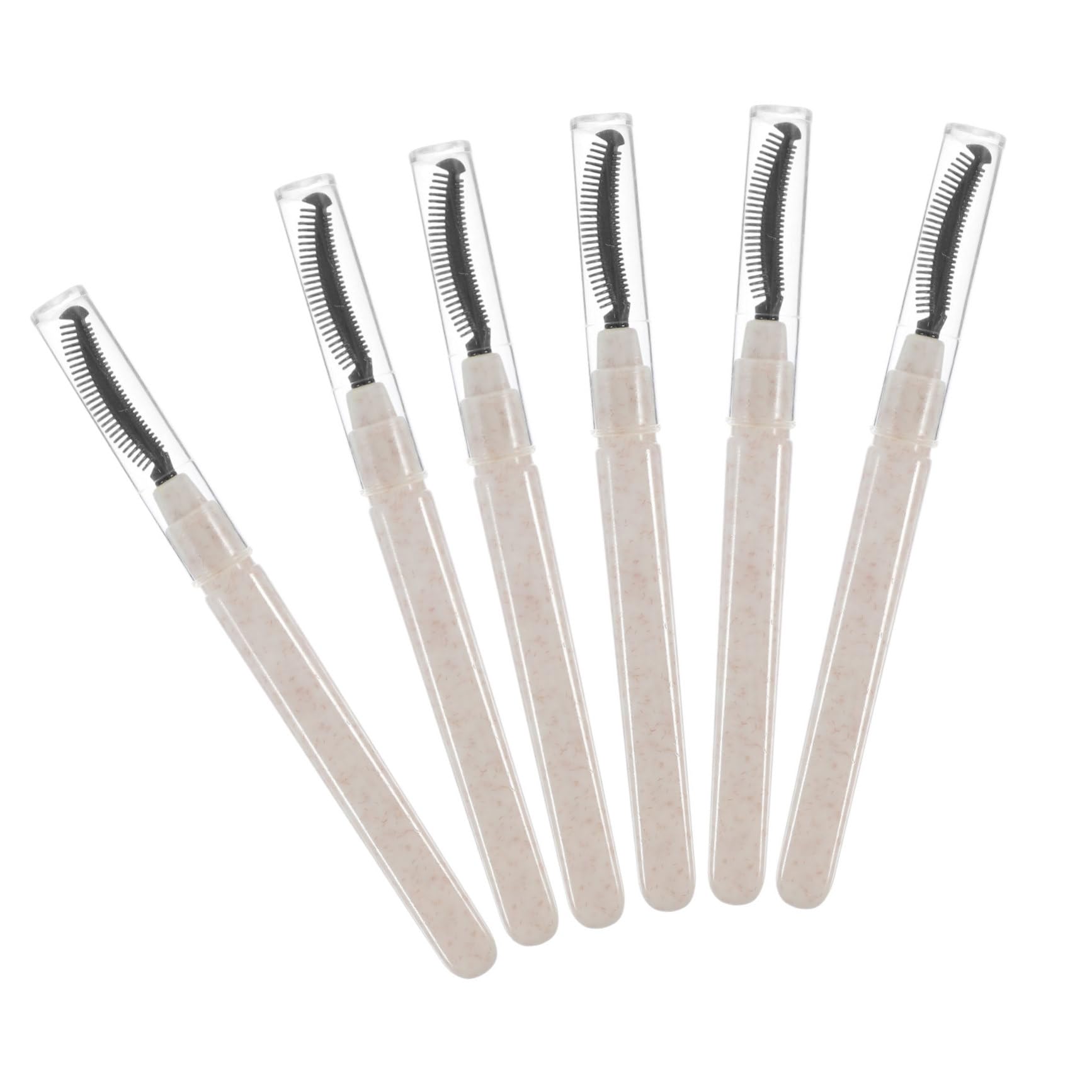 Mikinona Eyelash Brush Set Cap 6pcs Silicone Lash Mascara Separator for Lash Extensions Daily Use