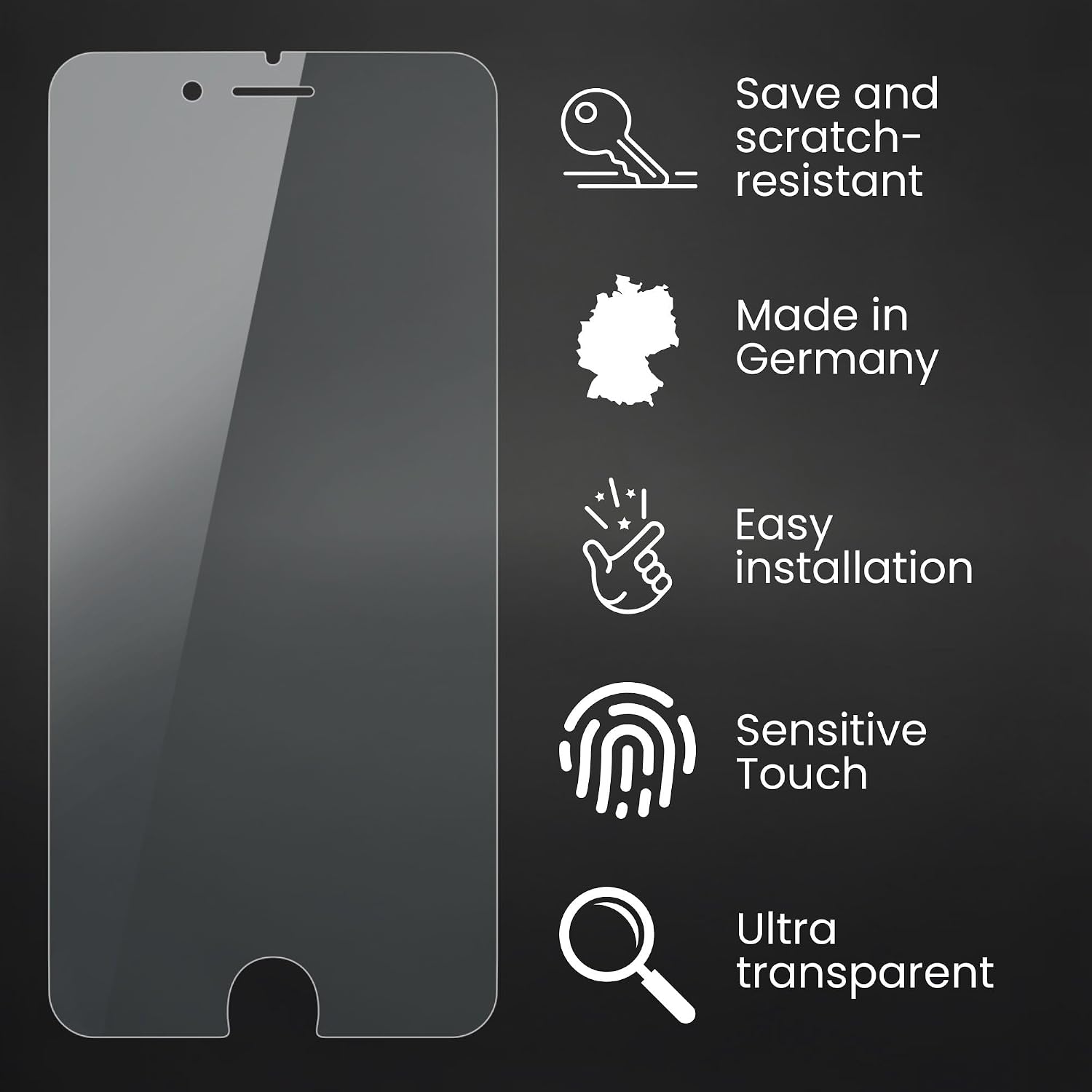 Bruni Screen Protector compatible with Apple iPhone 6 Protector Film, crystal clear Protective Film (Set of 2)
