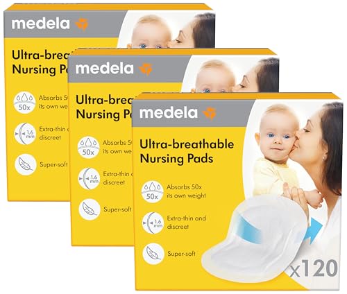 Image of Medela Ultra-Breathable Nursing Pads, Highly Absorbent, Super Soft, Discreet Design for Comfortable Wear, Pack of 360