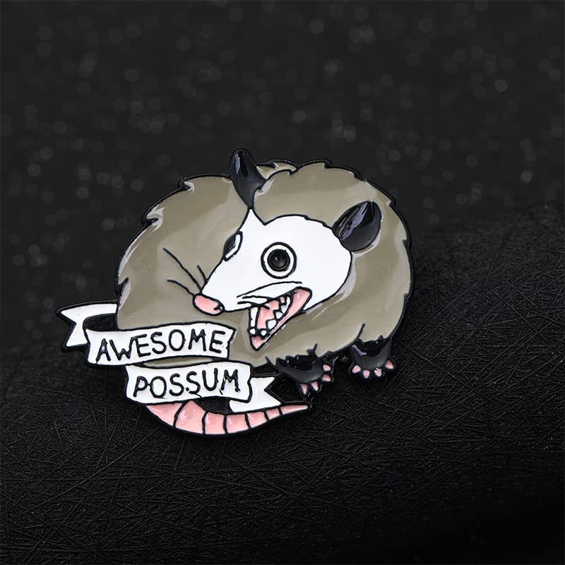 Image of Possum Enamel Brooch Pin - Cartoon Cute Animal Badge for Women and Men's Fashion Jewelry Accessories