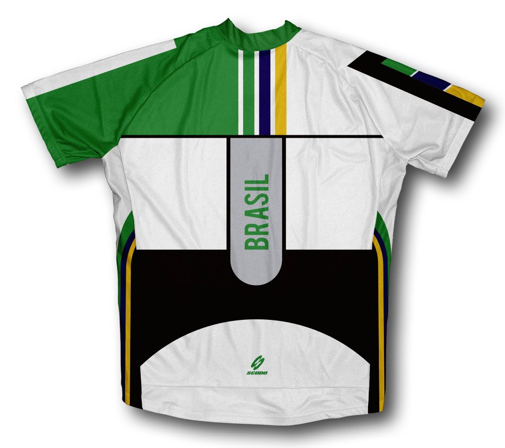 ScudoPro Brasil Short Sleeve Cycling Jersey for Men - Size 3XL White