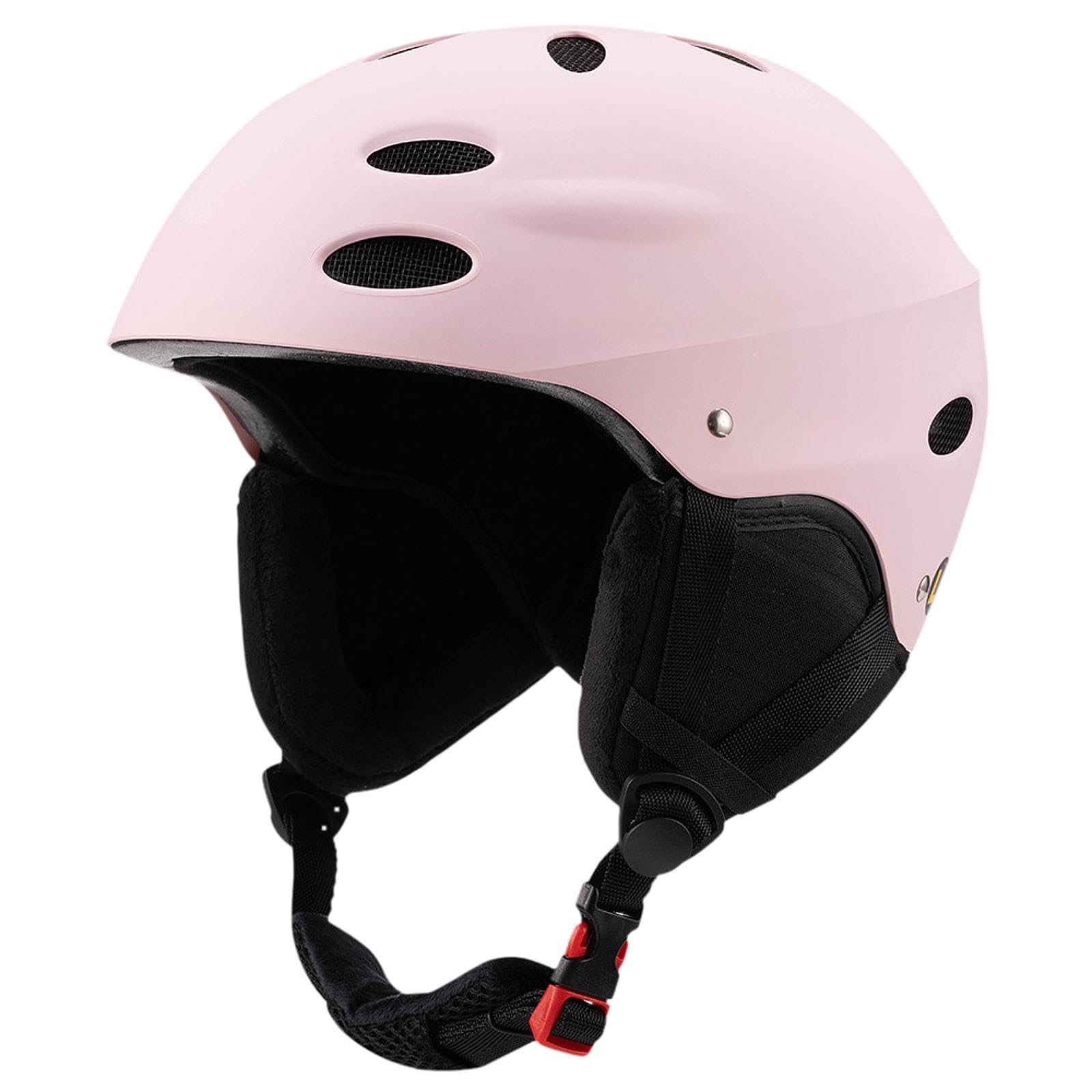 KiBcsLic Ski Helmet, Winter Helmet, Snowboard Helmet for Adults, Windproof And Warm with Removable Lining for Men And Women, for Skiing And Ice Skat, Pink