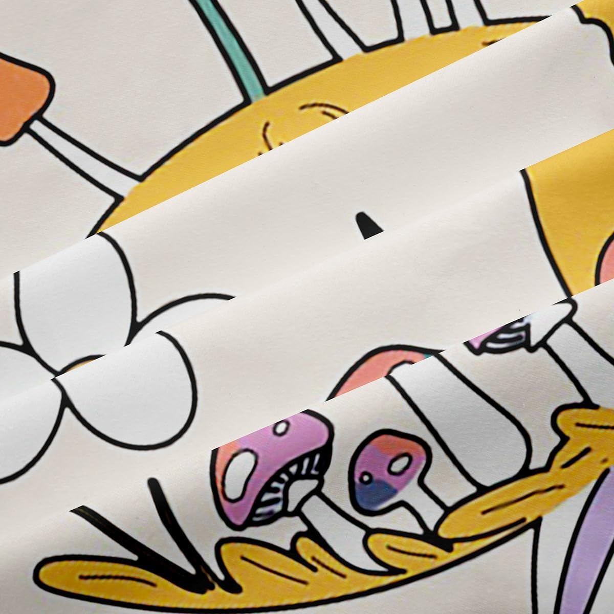 Trippy Mushroom Curtains,Daisy Floral Moon Cloud Window Curtains,Groovy Hippie Style Window Treatment Drapes,Kids Girls Boys Teens Colorful Boho Living Room Bedroom Decor, Top 2 Panels,42Wx90L