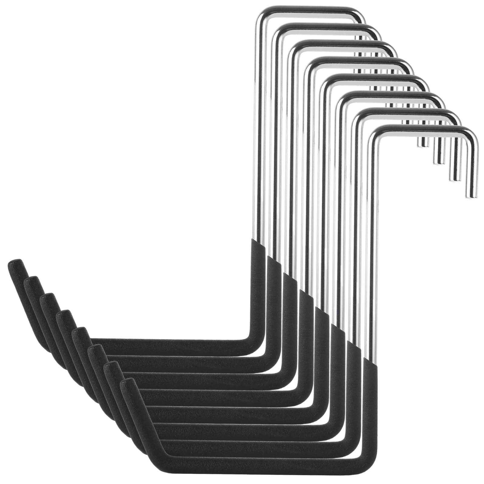 Oungy 8 PCS Rafter Hanger Hook Vinyl Coated Heavy Duty Large S Hooks for Hanging Garage Bike Hooks Ladder Hooks S Shaped Hooks for Hanging Plants Jewelry Pot Pan