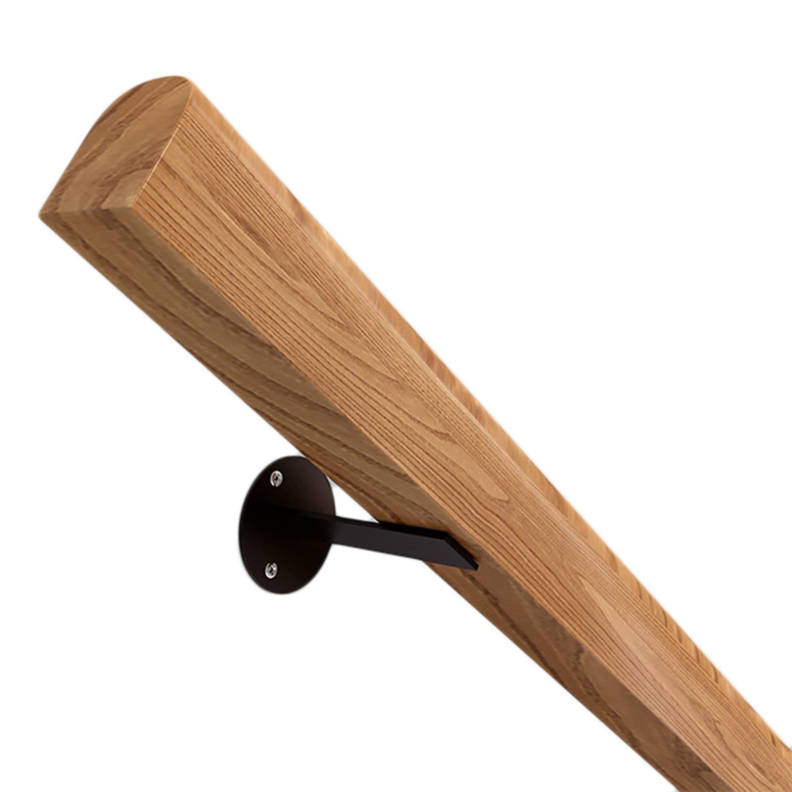 Gyeqxkt 3.3M(10.8Ft) Long Wood Stair Handrail With Metal Brackets Non Skid Wall Grab Rails For Farmhouse Villa Hallways Decor Complete Kit With Fittings