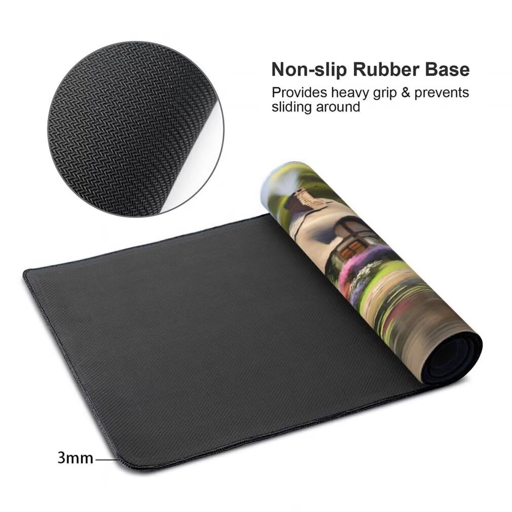 Tappetino Mouse XXL 1000x500mm Casa da Favola Grande Mouse Pad, Tappetino Scrivania con Bordi Cuciti, Grande Mousepad Gaming con Base Antiscivolo per Giocatori, Ufficio e Casa (Fiume) -MP1550