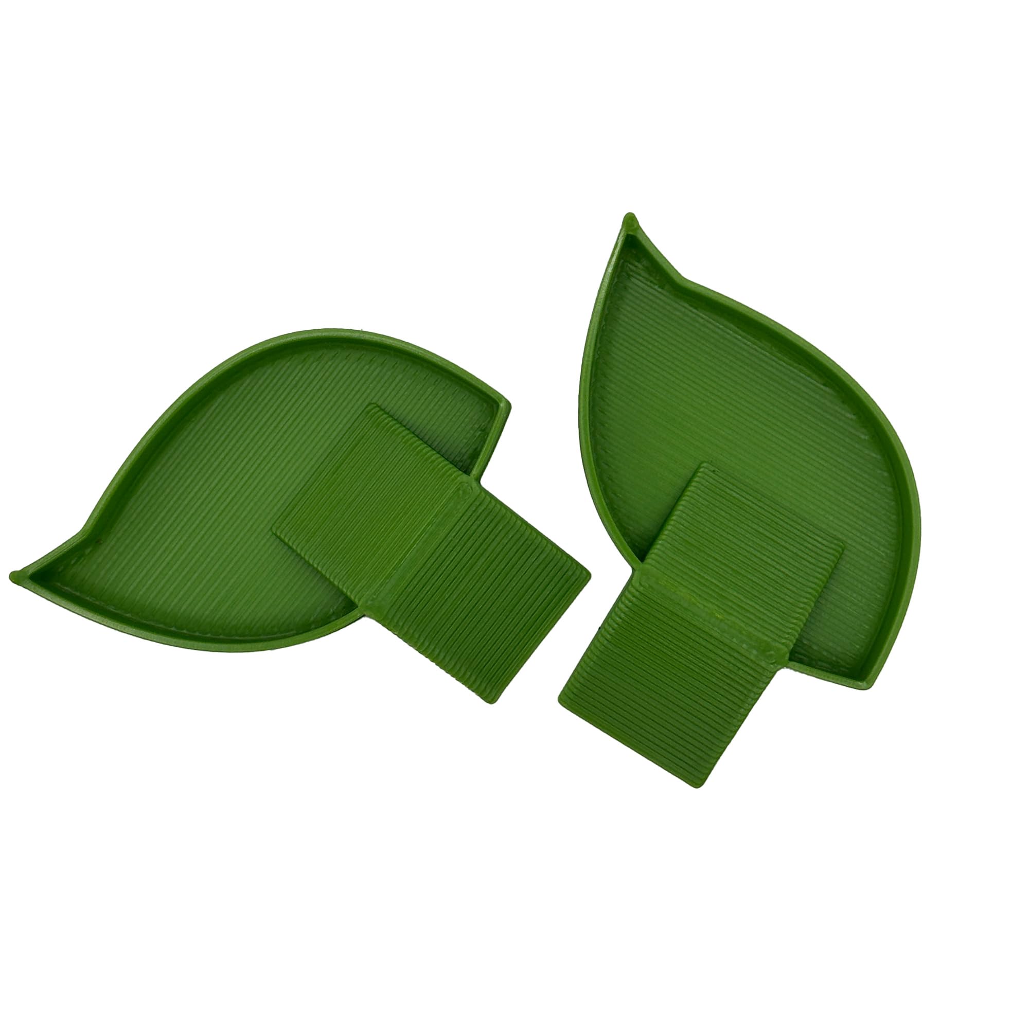 Isopod Food Dish: Leaf Design, Rolly Polly Feeding Bowl, Tiny Bug Meal Station, Bioactive Clean Up Crew Bowl (Green) 6 Pack