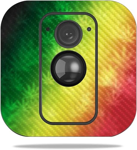 Miniatura 255 de MightySkins - Skin de fibra de carbono para cámara Blink XT para exteriores, chips dorados, acabado de fibra de carbono texturizado, protector