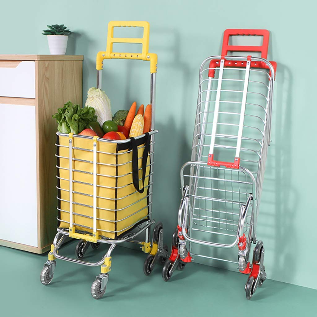 Carrello Della Spesa Multifunzionale Dei Camion Delle Mani, Carrello Pieghevole Pieghevole Del Disegno a Ruote, Carrello Della Spegnimento Della Lega Di Alluminio Scale Pieghevole Del Carrello
