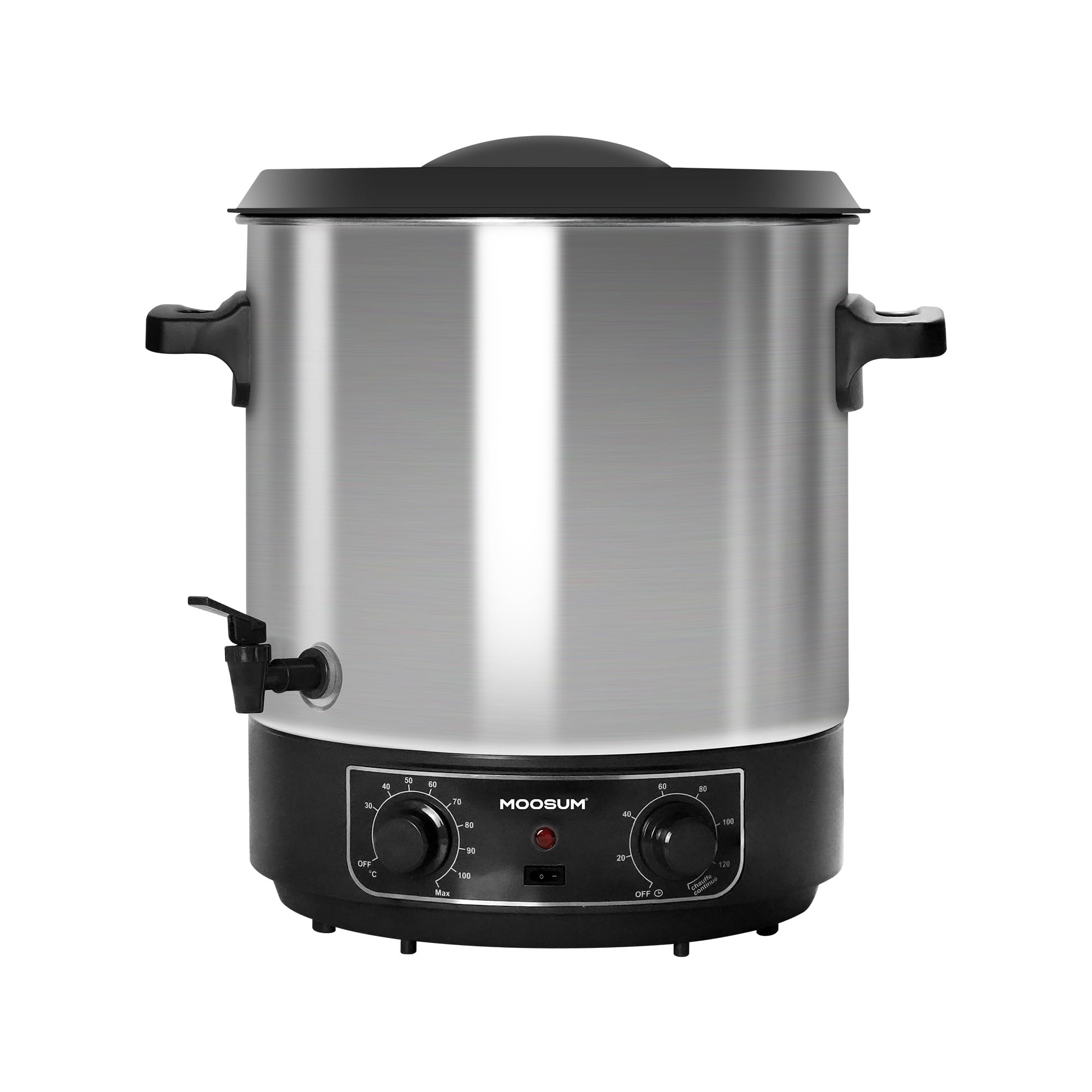 Distributeur de boissons chaudes - 27 l - Acier inoxydable 304-1800 W - 30-100 °C - Minuterie 20-120 min - Fonction maintien au chaud - Protection contre la surchauffe