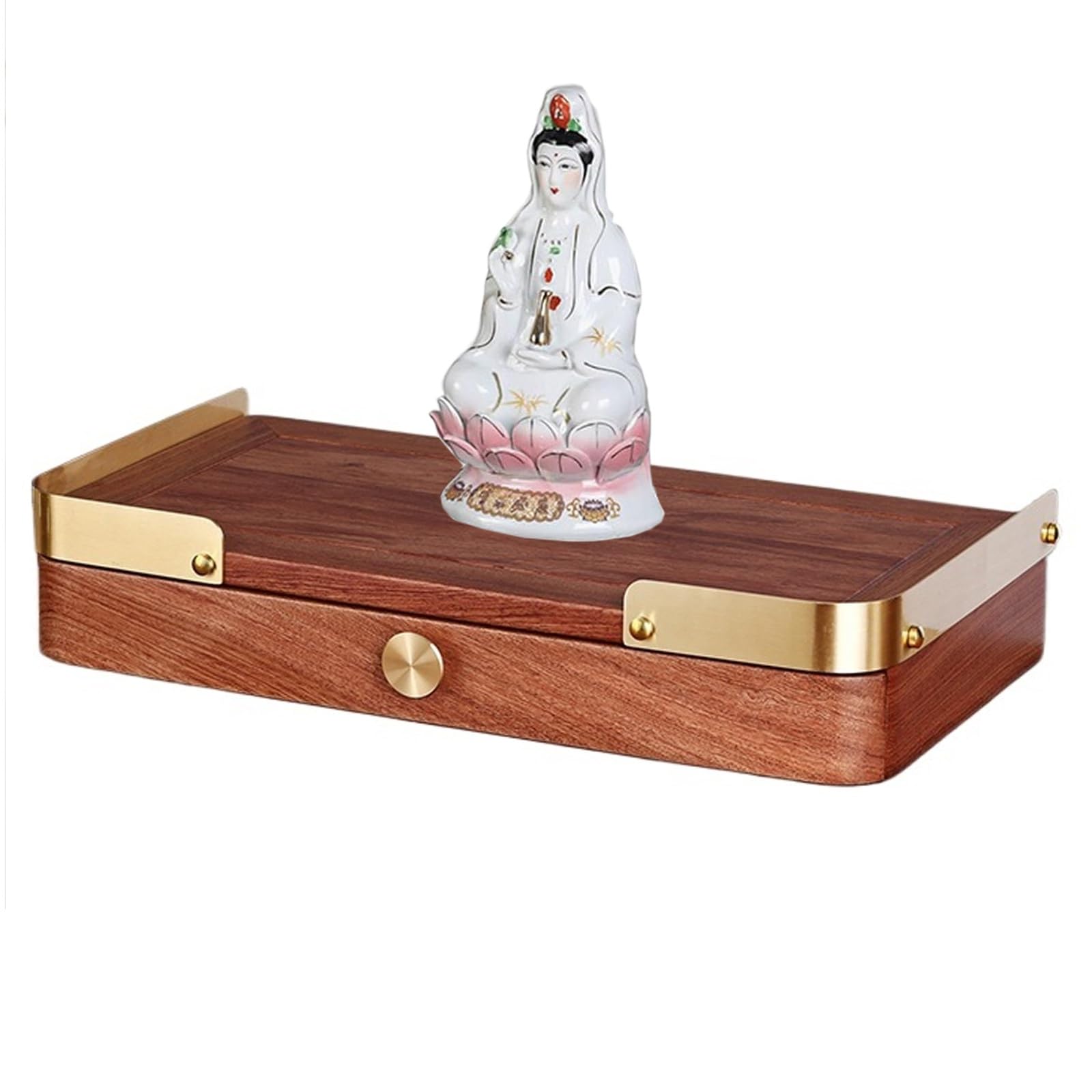 Evite caídas de figuras sagradas con este altar de Buda de pared robusto con cajón