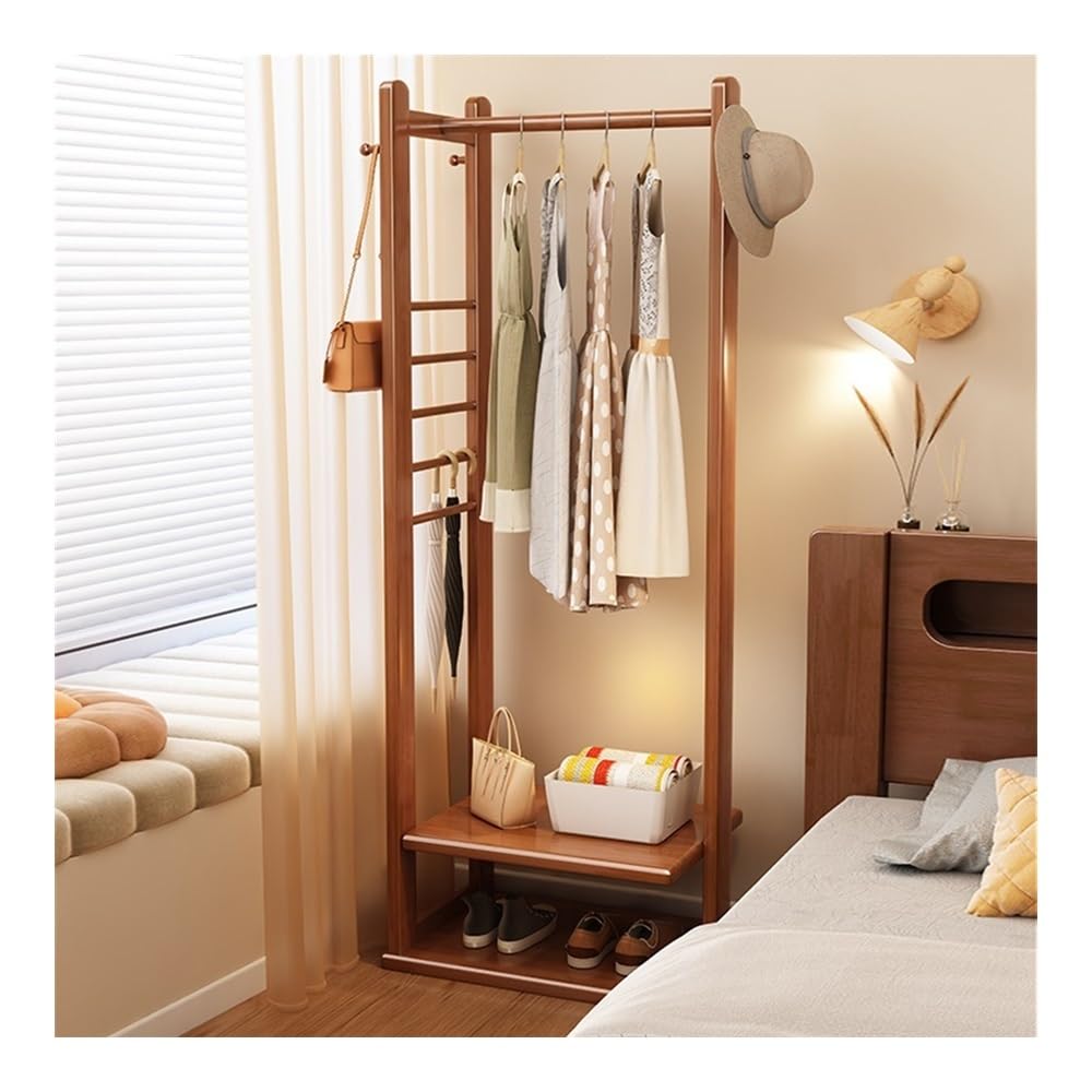 YQINQIN83B Organizer Rack Solid Wood Corner Coat Rack Floor Bedroom Clothes Hanger for Bedroom