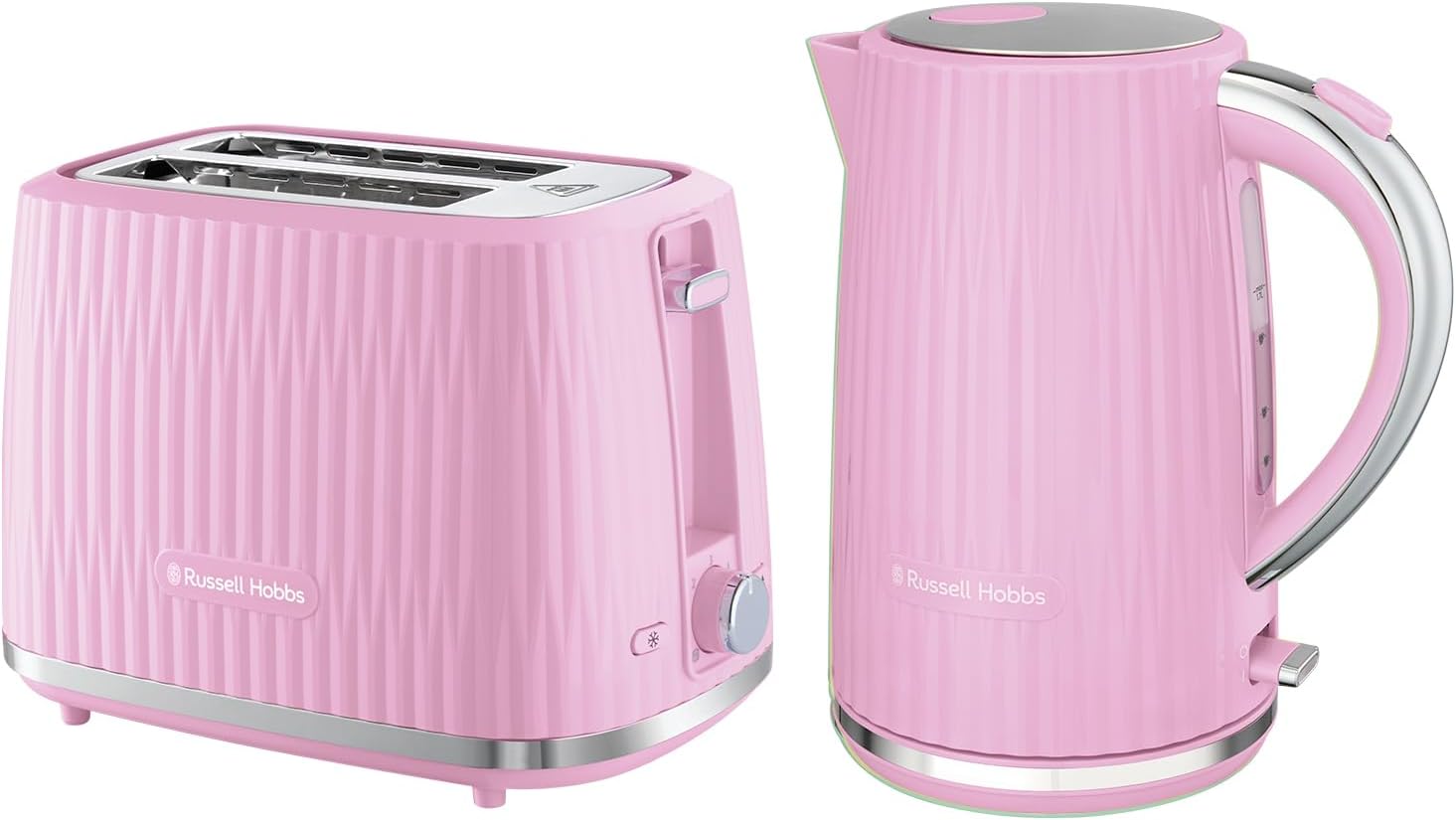 Russell Hobbs Pink Raspberry Eden 1.7L Electric Kettle and 2 Slice Toaster