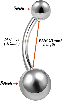1pcs 14g Titanium G23 Belly Button Rings Navel Ring Bar Stud Banana Piercing Jewelry C3YI - Pick Size
