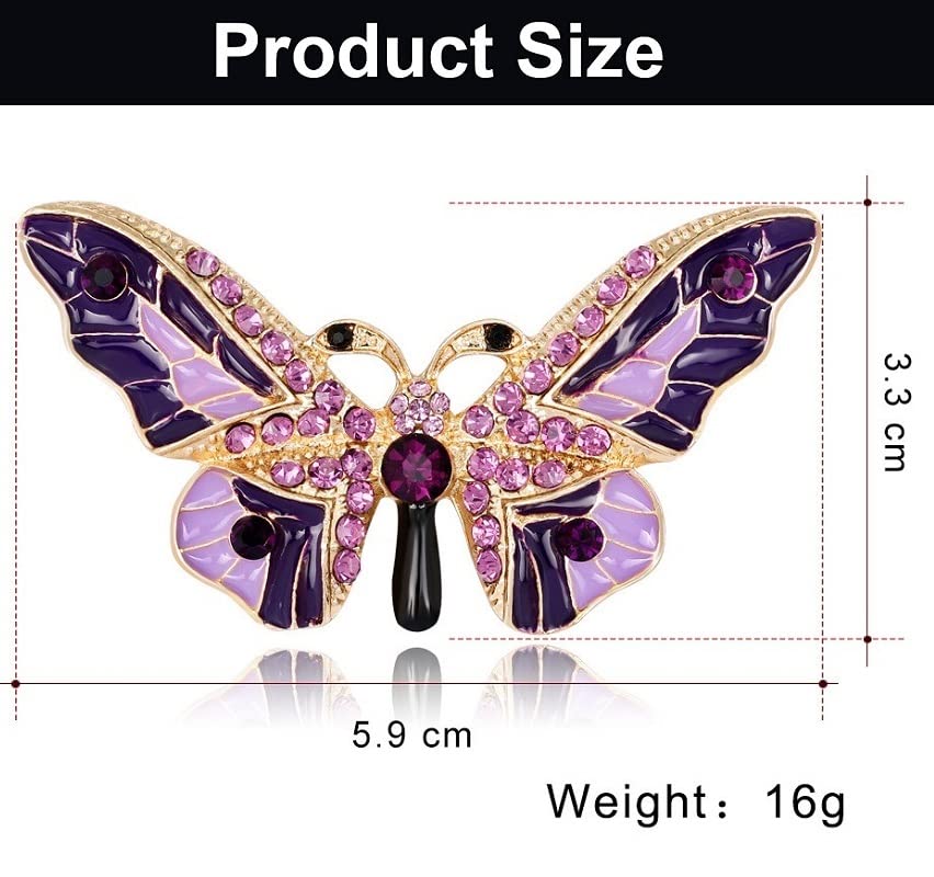 Image of Variety Styles Butterfly Brooch - Multi-Color Rhinestone Crystal Brooch Pin Cute Butterfly Shape Corsages Brooches Decoration Gift for Women