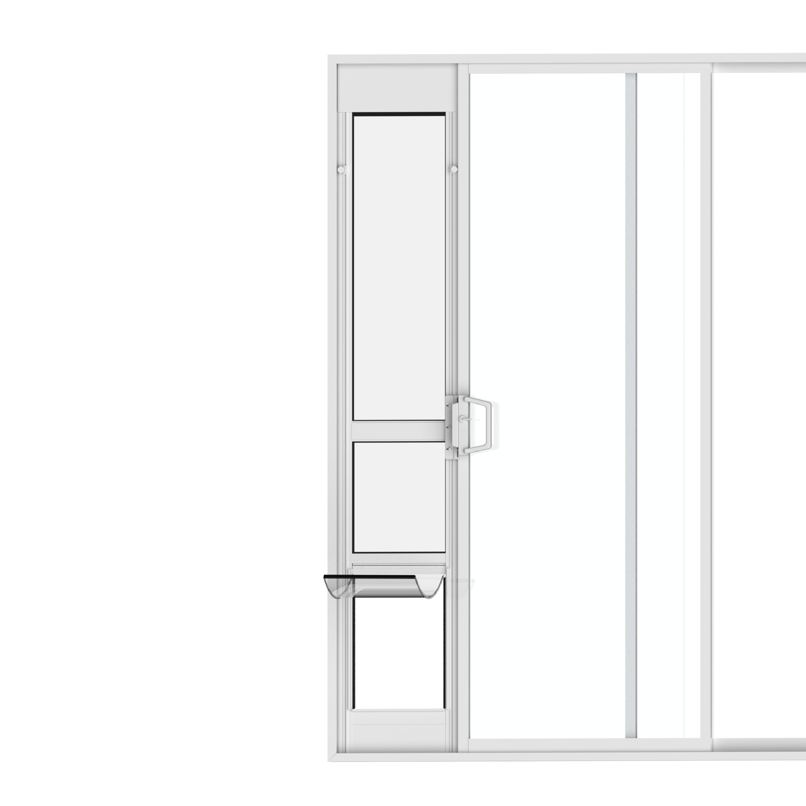 Hakuna Pets Puerta de cristal blanco para patio para mascotas para puertas corredizas de vidrio, grande | Altura ajustable de 77.2 a 83.5 pulgadas, instalación sin daños o permanente, marco de
