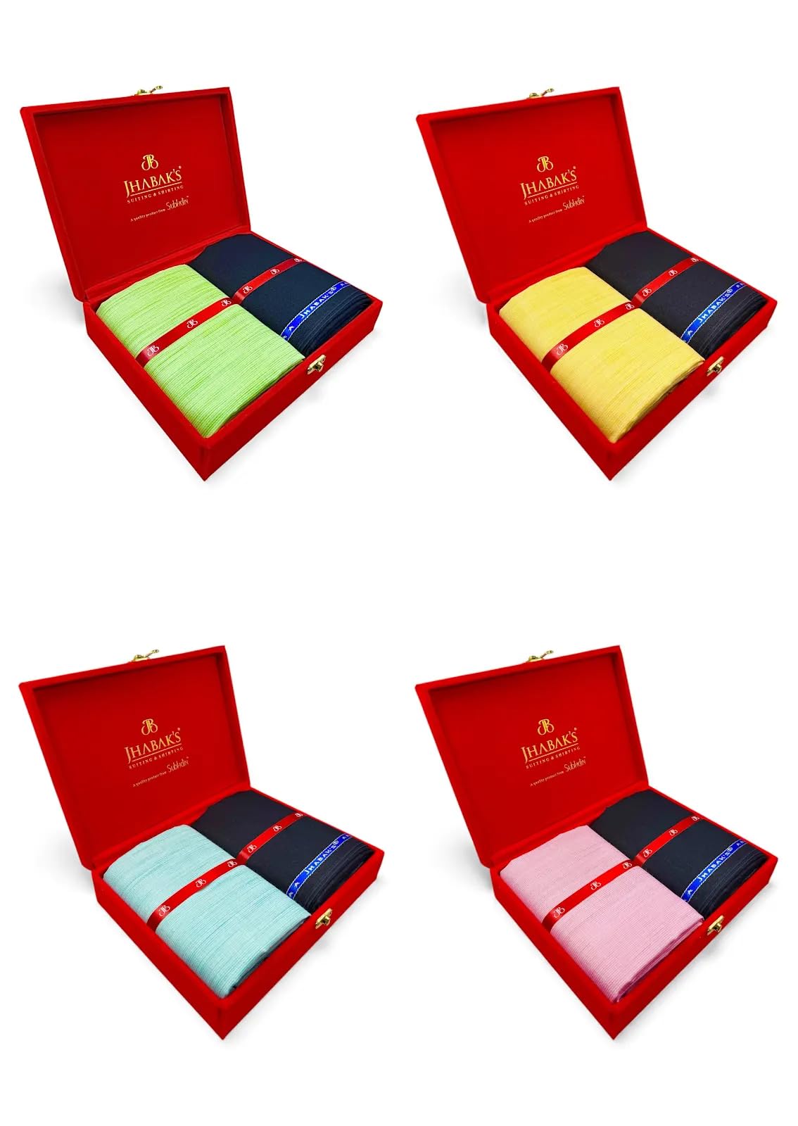 Unstitched Cotton Blend Solid Shirt & Trouser Fabric - 2.25 m Shirt Cloth - 1.20 m Pant Piece (Pack of 4 Velvet)