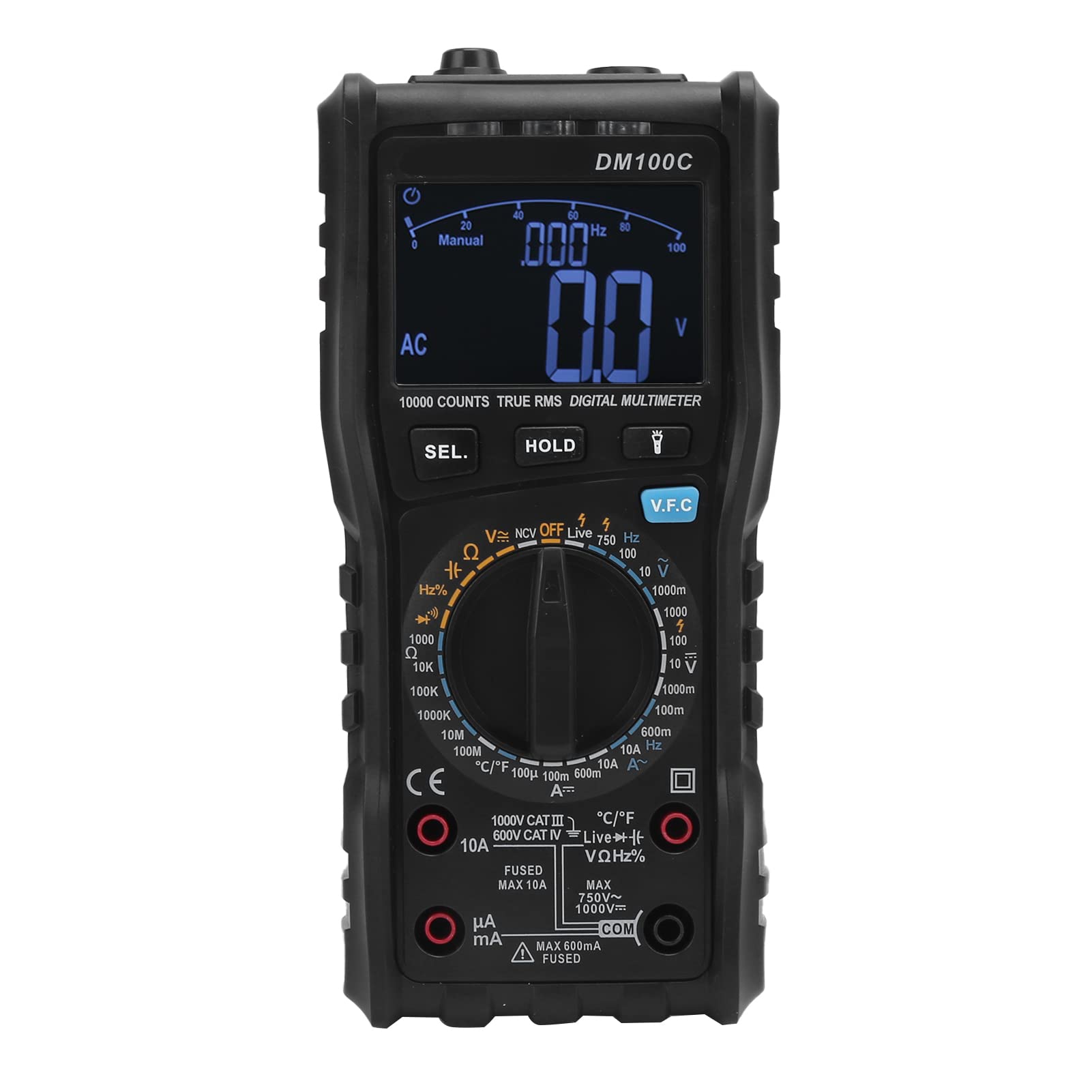 Fafeicy Digitales Multimeter DM100C, Hohe Genauigkeit 1000 Zählung