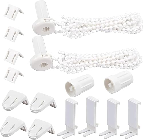 ALLOMN Soporte para persianas enrollables, piezas de repuesto de 0.67 pulgadas, soporte de abrazadera doble enrollable, juego de 2 accesorios de