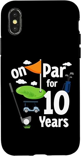iPhone XXS On Par 10th Birthday Golf Player Theme 10 Year Old B-Day Case disponible en Yaxa Colombia