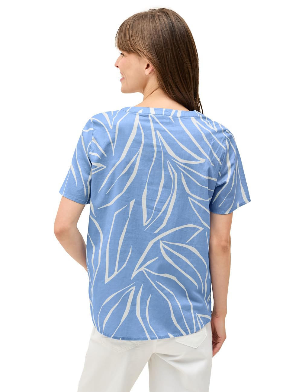 Cecil Damska bluzka bawełniana ze wzorem, Deep Pastel Blue, L