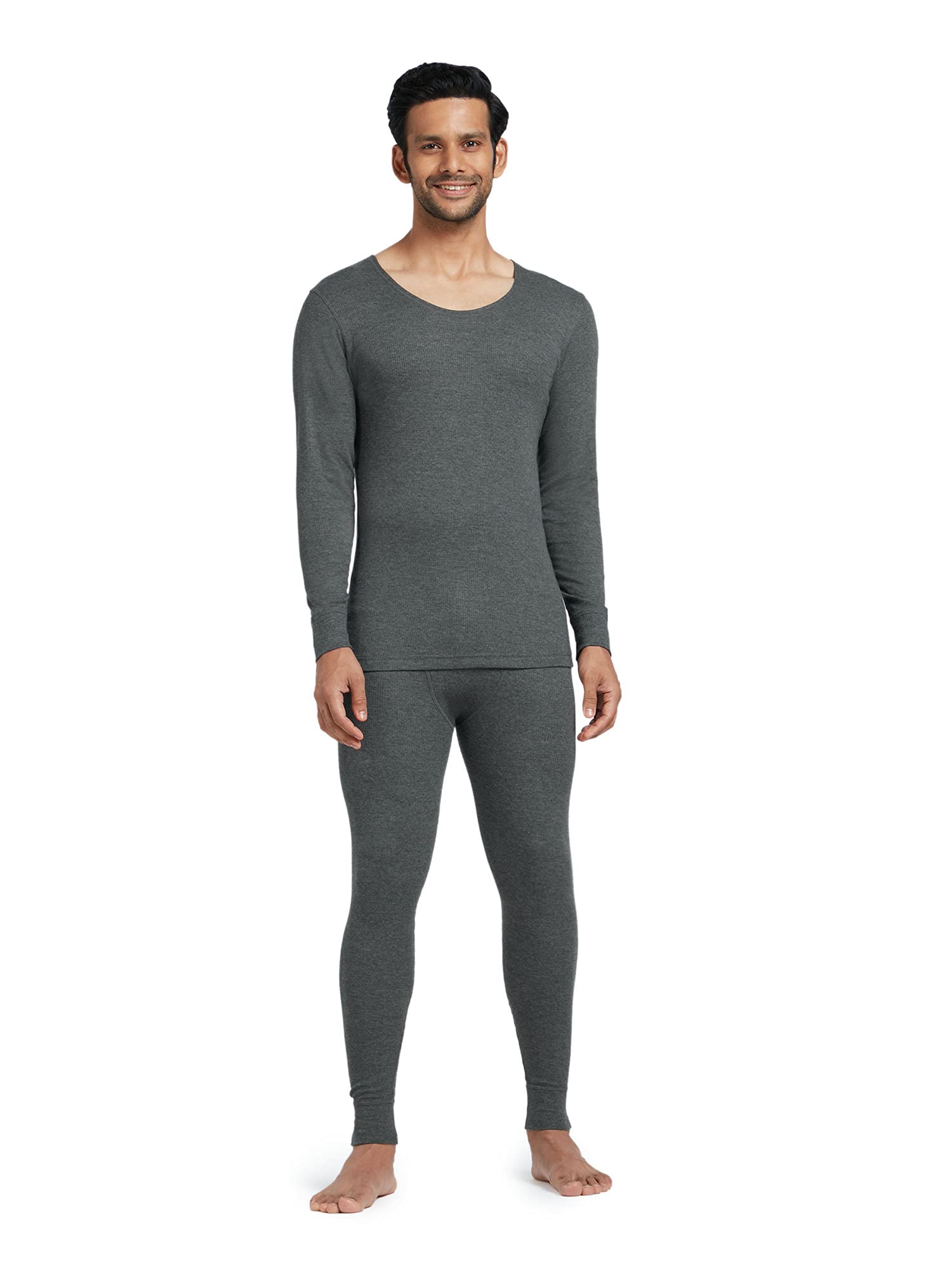 xyxx Men's Thermal Set | Antibacterial, Skin Friendly with Superior Heat Retention | Slim Fit Solid Alpine IntelliHeat Thermal Set-picture-23