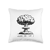 Linux - Funny Linux Command Sudo RM RF for Men Women Linux Throw Pillow