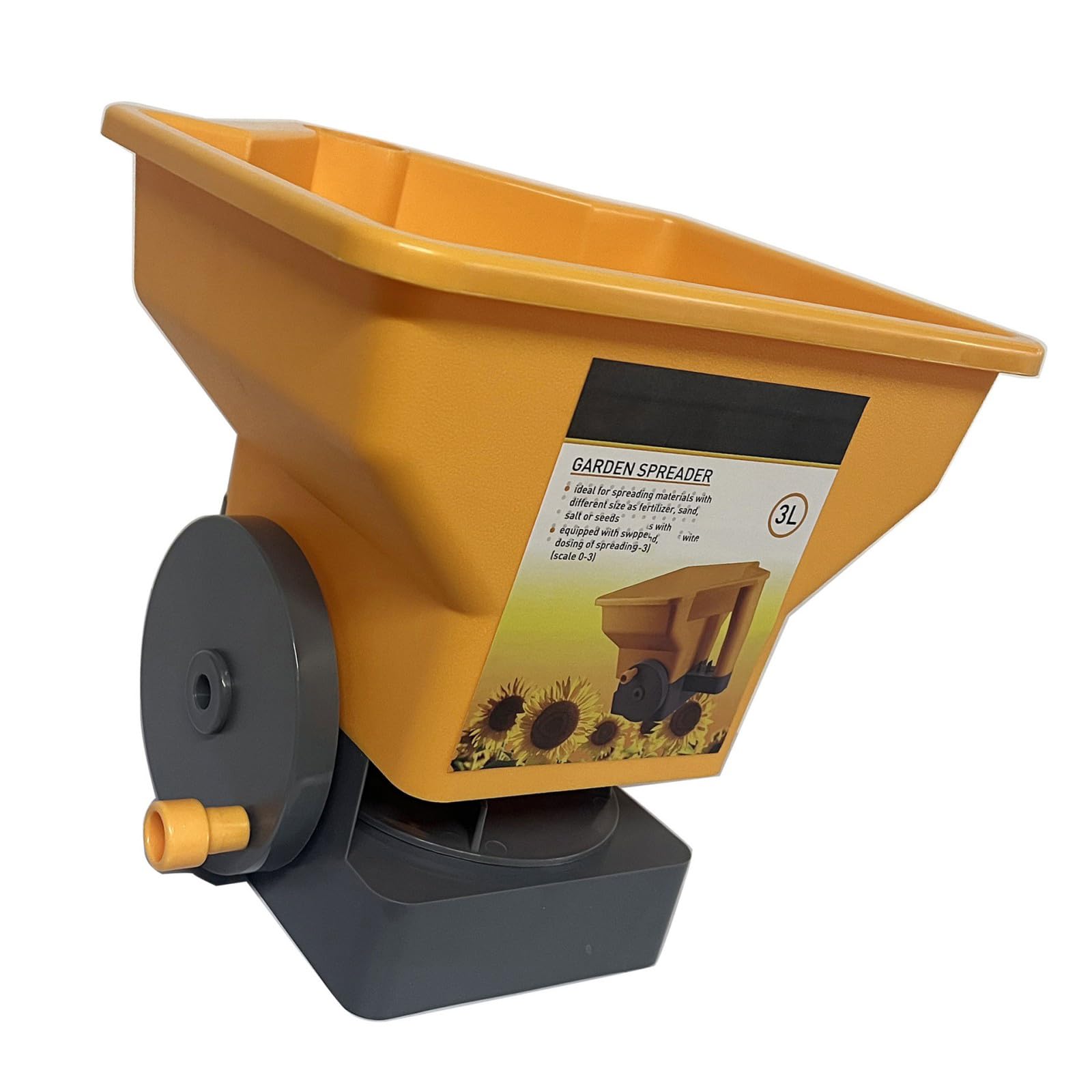 LUCKGONI Manual Crank Adjustable Garden Spreader For Application Of Fertilizers Salt And Seedling On Garden Driveway