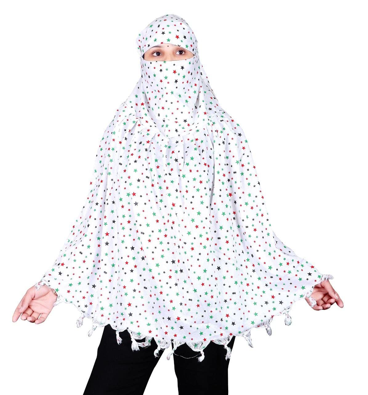 Qwarty Cotton Star Design Long Scarf Cum Mask svarves Usable for vehicle Driver | Universal Size | For Girl & Women