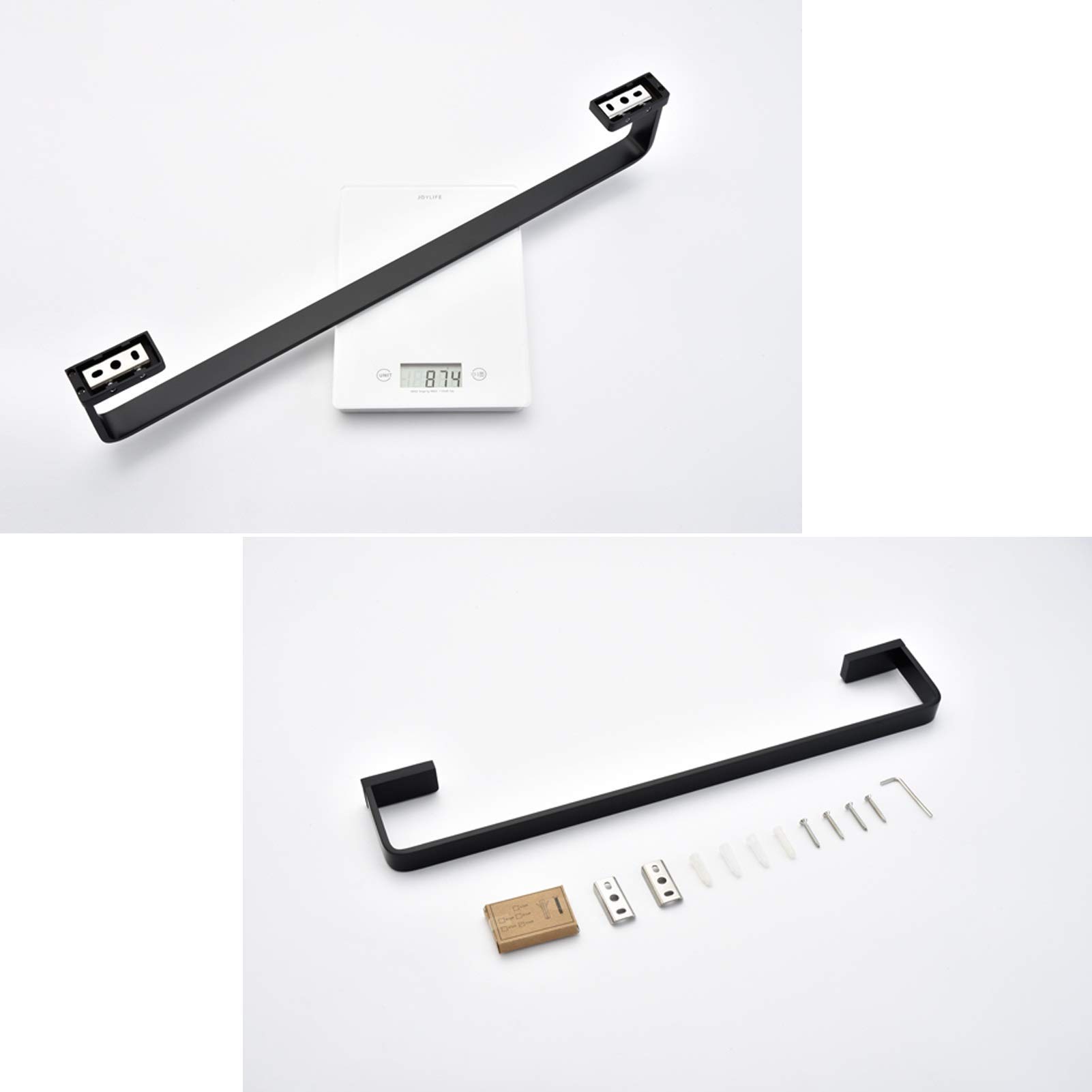 Railas de Toallasería de Toalla de Baño Montada en la Pared, Rieles de Toalla Montada en la Pared Barra de Toalla Dere Sólida para Baño O Toalla de Ducha de Cocina/30Cm