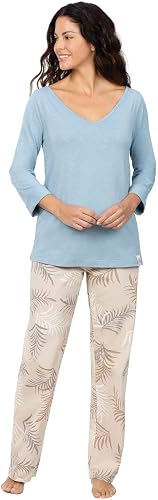 PajamaGram Ladies Pajamas - Margaritaville Womens Pajama Sets Cotton, Tan, MD