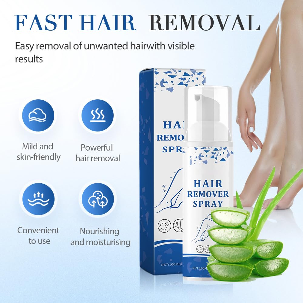 Hair Removal Spray, 2025 New Moisturizing Hair Removal Cream for Women and Men, Painless Hair Remover Foam Spray for Armpits Arms Legs Gentle on Dry and Sensitive Skin (1)