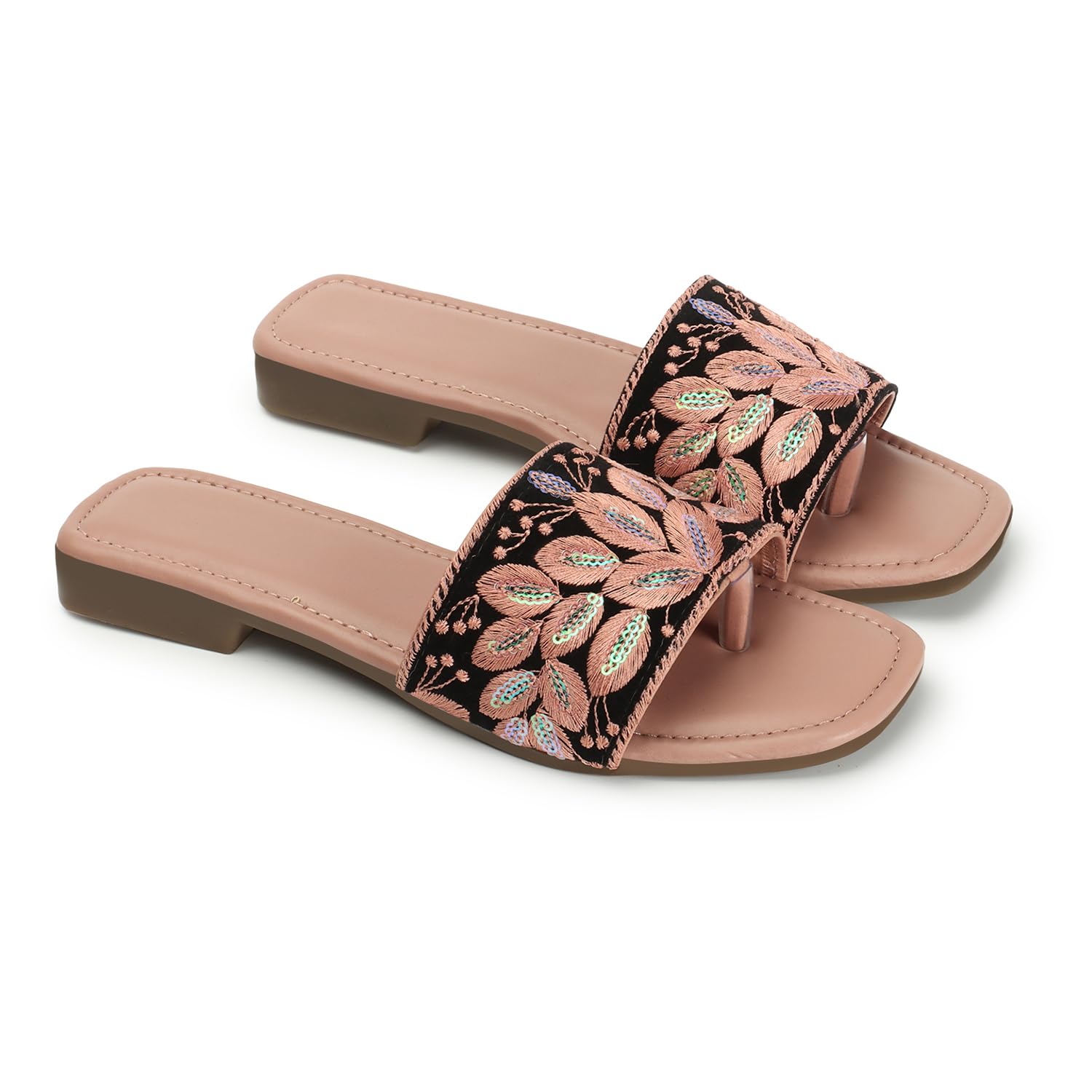 Naitik Women's Floral Embroidered Casual, Ethnic Flats Sandals Chappal Slippers for Ladies and Girls For Party Ocassion 3 to 8 Sizes-picture-17