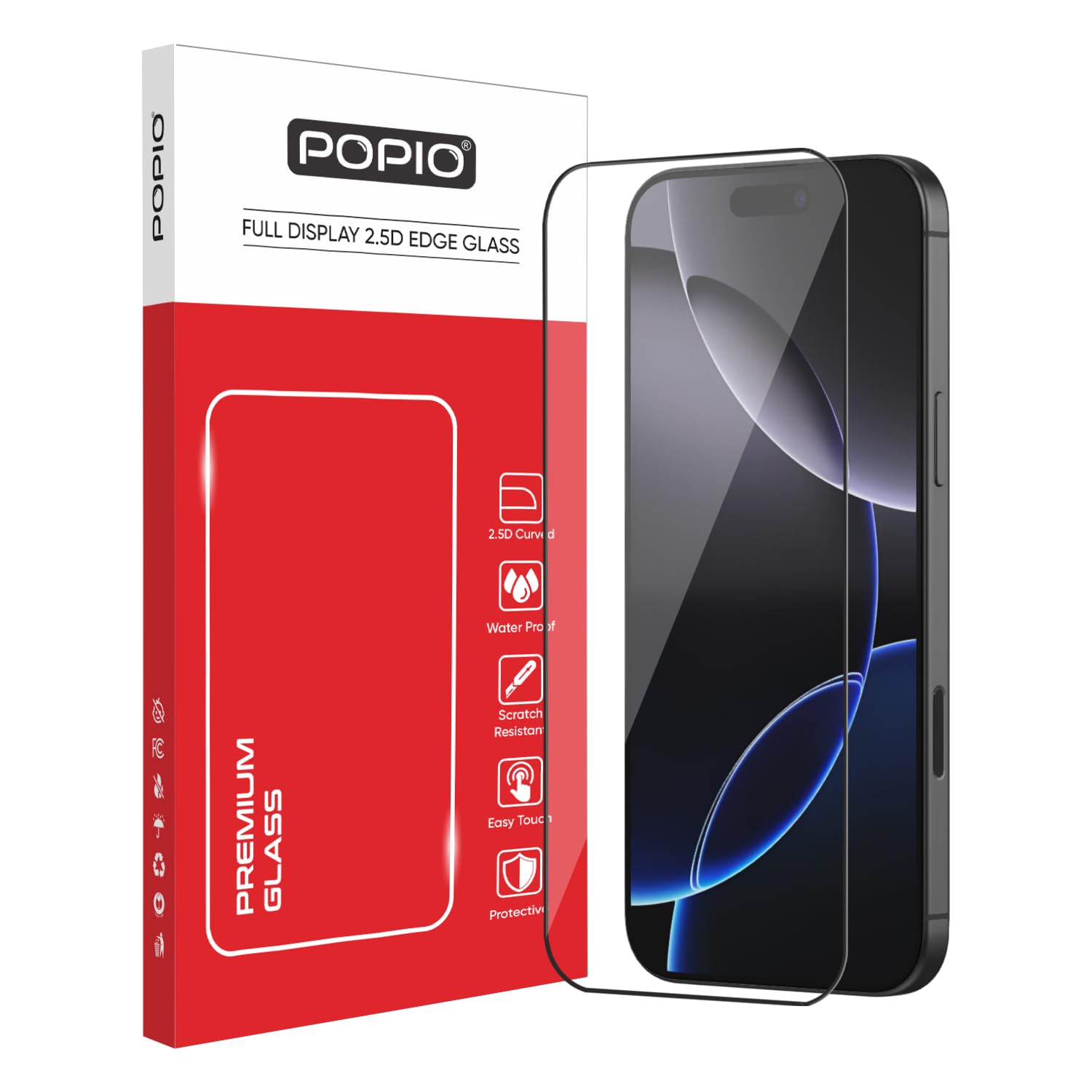 POPIO Military-Grade Gorilla Tempered Glass Compatible For iPhone 16 Pro Max (Black) Edge To Edge Coverage With Easy Installation Kit for Smartphone-picture-25