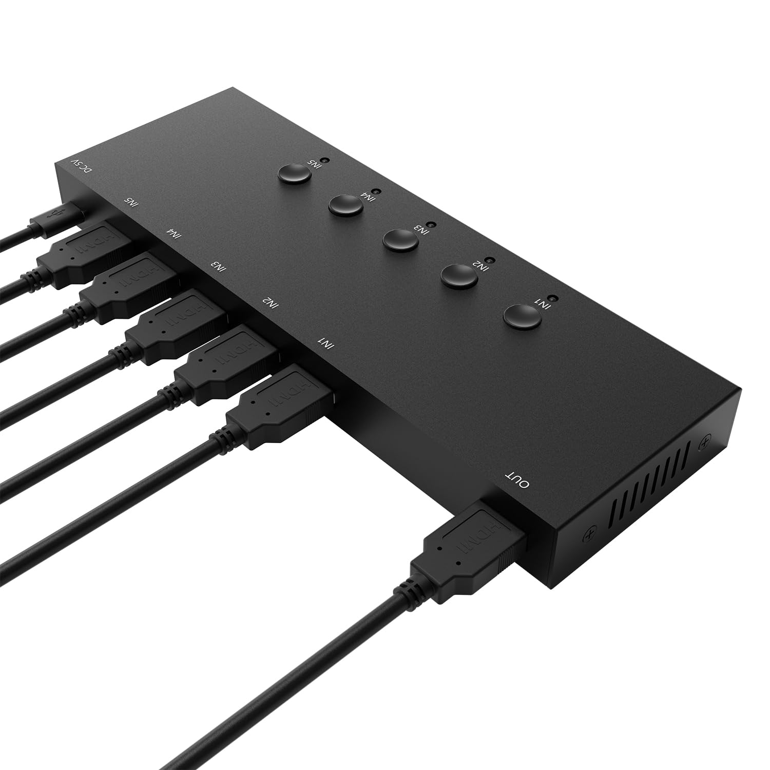 ZUZONG Conmutador HDMI de 5 puertos 4K a 60 Hz, conmutador HDMI 5 en 1 salida HDCP 2.0 HDMI2.0 Hub compatible con Nintendo Switch/Switch OLED/Xbox PS5/4/3 reproductor de DVD Fire Stick Roku Apple TV