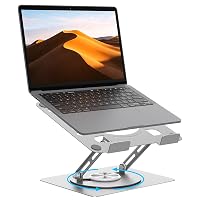 Alyvisun Supporto PC Portatile 360° Girevole, Laptop Stand Argento
