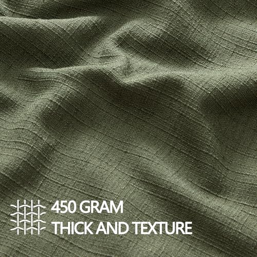 Image of MIULEE Pack of 2 Thick Textured Couch Throw Pillow Covers 18x18, Dark Green Decorative Pillow Covers, Linen Cushion Cases for Sofa Bed Living Room Modern Farmhouse Home Decor, No Filling