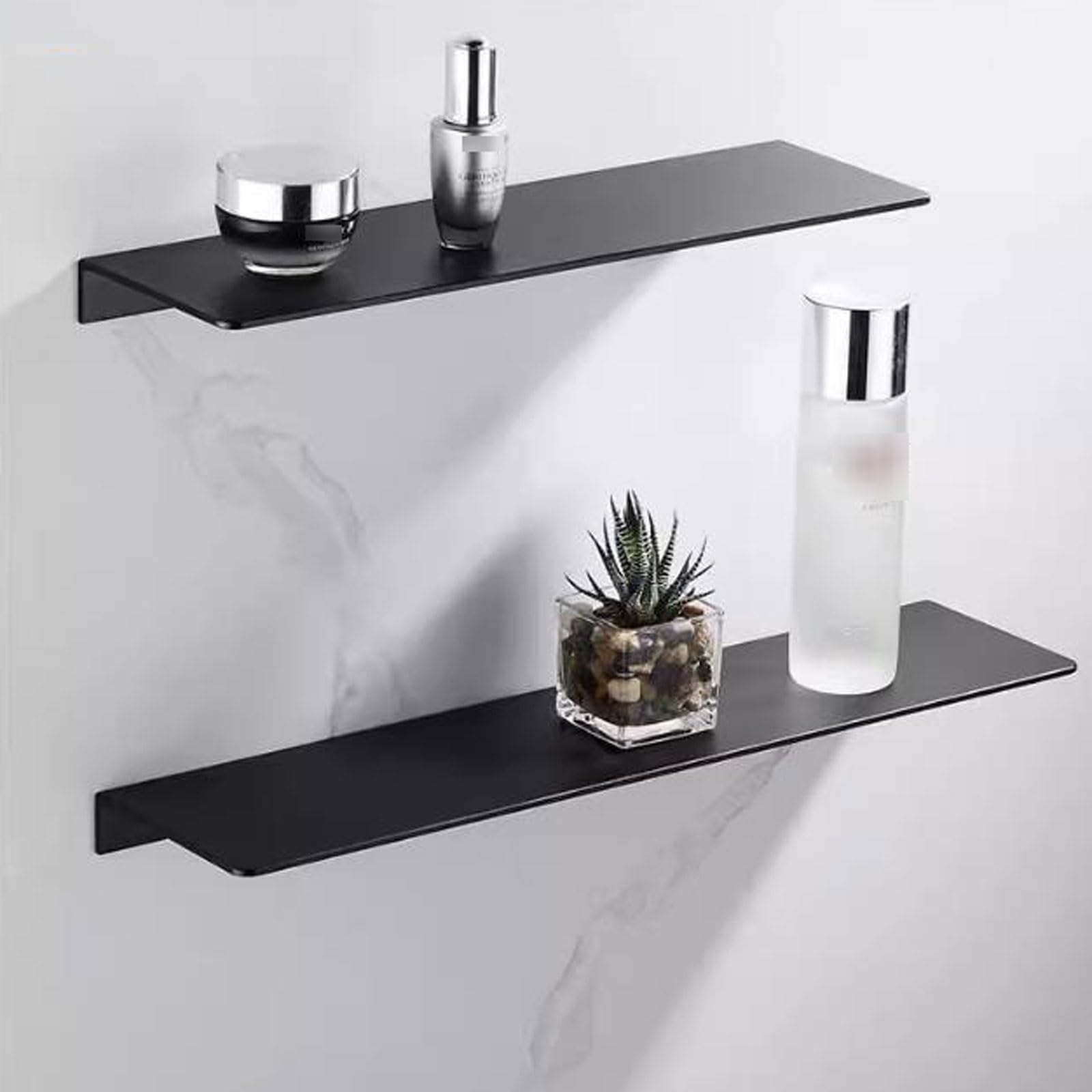 Decorazione Mensole sospese da parete in metallo, mensola sospesa a Contenitori(Bianco,60 * 15 * 5cm)