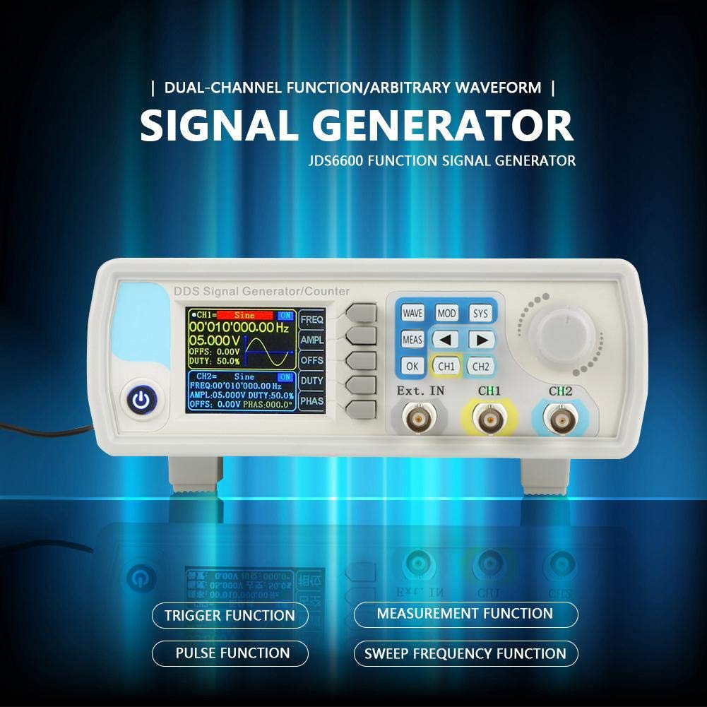 Akozon JDS6600 Generador de Señales digital de alta precisión,DDS de doble Canal de forma de onda arbitraria 15MHz 266MSa/s(15MHz)