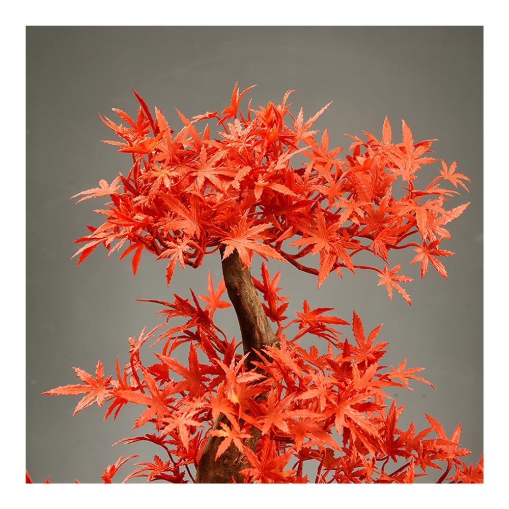 Albero Bonsai, Bonsai artificiale con vaso in ceramica, piante decorative di acero rosso finto for soggiorno, ufficio, sala da tè