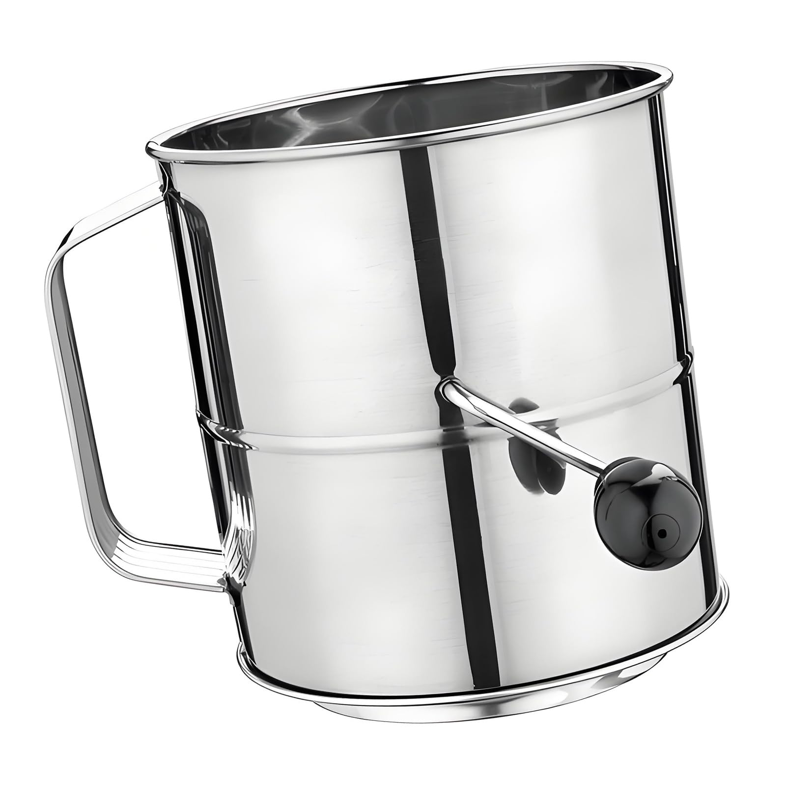 Xinsheinelry Multicolor Stainless Steel Fine Meshes Flour Strainer With Agitator For Quick Sifting Flour Sifter Rustproof Kitchen Tool Baking Sifter
